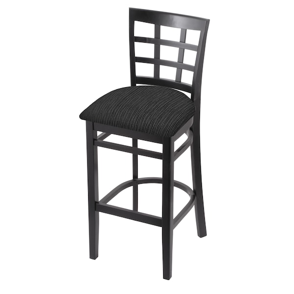 Holland Bar Stool Co 30" Bar Stool, Black Finish, Graph Coal Seat 313030Blk018 - main